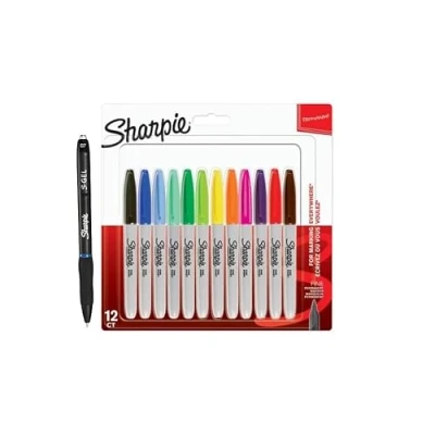 Abbildung von Sharpie Permanentmarker mit S Gelstift Feiner Punkt für mutige Details 12 Marker + 1 Stift