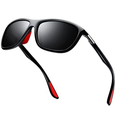 Abbildung von KANASTAL Sonnenbrille Herren und Damen Polarisierte Schwarz UV400 Schutz Radsportbrillen Retro Unisex Fahrende Sportbrille für Reise Wandern Alltag