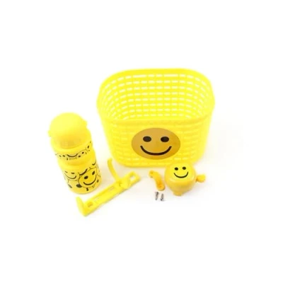 Abbildung von Ventura Unisex Babys Smile Zubehörset für Kinderfahrrad, Korb, Glocke, Trinkflasche, gelb