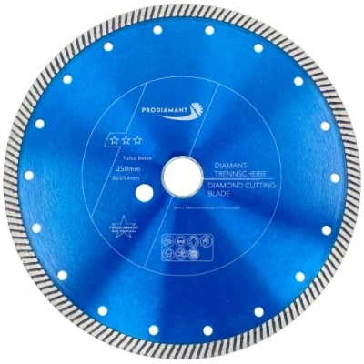Abbildung von PRODIAMANT Premium Diamant Trennscheibe Beton Turbo 250 mm x 30 mit Ring 25,4mm Diamanttrennscheibe 250mm