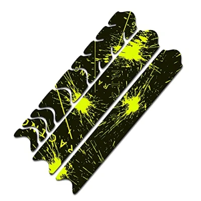 Abbildung von AlphaShield Fahrrad Rahmenschutz Kettenstreben Schutz Folie Aufkleber Rahmen Carbon MTB BMX Lackschutz R161 (03 Racing Neon Gelb)
