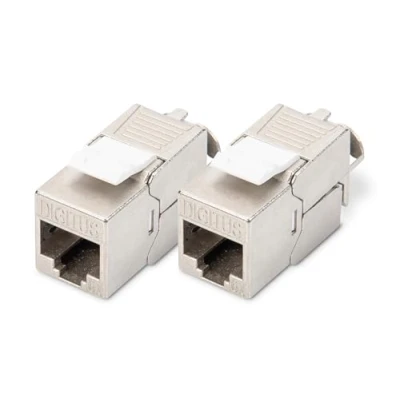 Abbildung von DIGITUS Keystone Modul Cat 6A Geschirmt 2 Stück RJ45 Buchse 500 MHz 10GBase T AWG 26 22 Werkzeugfreie Montage