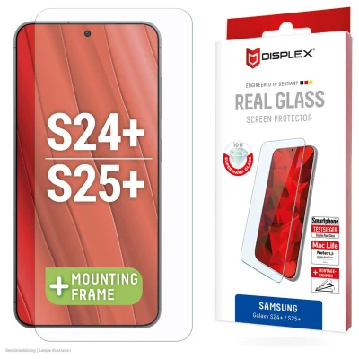 Abbildung von Displex Displayschutzglas »Real Glass«, für Samsung Galaxy S24+, Displayschutzfolie Displayschutz kratzer resistent 10H splitterfest