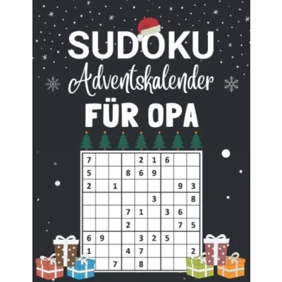 Abbildung von Sudoku Adventskalender für Opa: Rätsel Leicht bis Schwer als Geschenk Erwachsene &amp; Senioren mit Lösungen