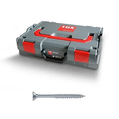 Abbildung von TOX L BOXX Spanplattenschrauben Sortiment TX, robust, effektiv, belast + stapelbar mit 12 Mulden Kleinteileinsatz, inklusiv Holzschrauben TX Antrieb, 1810 tlg., 094903405