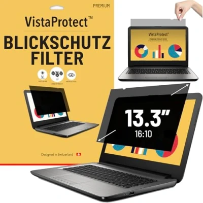Abbildung von VistaProtect Premium Blickschutzfilter &amp; Anti Blaulichtfilter, Privacy Filter Blue Light Blickschutzfolie für Laptops Notebooks (13.3″ Zoll 16:10)
