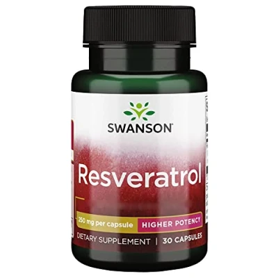 Abbildung von Swanson Resveratrol, 250mg, 30 Kapseln, hochdosiert, Laborgeprüft, Sojafrei, Glutenfrei, Ohne Gentechnik