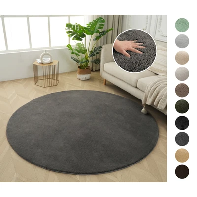 Abbildung von OTTO home Teppich "Cali" rund 16 mm Höhe Uni-Farben, kuschelig, &amp; weich, waschbar, Wohnzimmer, Schlafzimmer