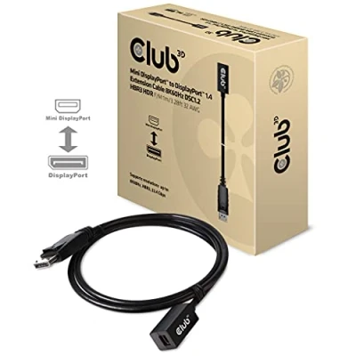 Abbildung von Club3D Mini DisplayPort™ auf 1.4 Verlängerungskabel 8K60Hz DSC1.2 HBR3 HDR B/St 1m