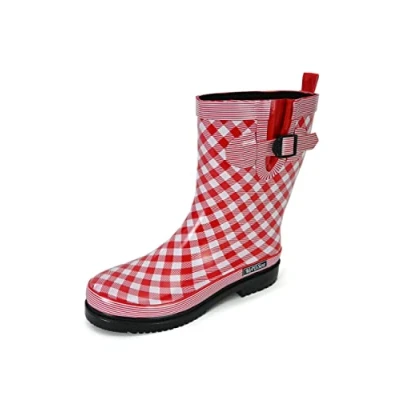 Abbildung von MADSea Damen Gummistiefel Ocean Checkered Halbschaft kariert, Farbe:rot, Größe:38 EU