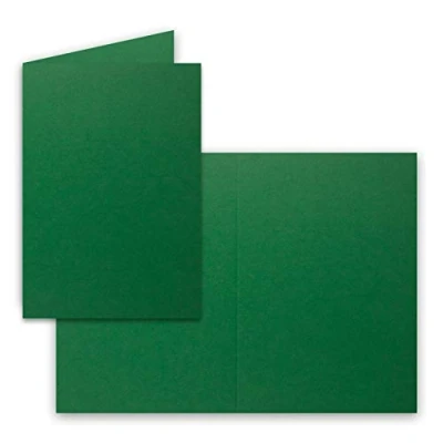 Abbildung von 50x Falt Karten DIN A6 in Dunkel Grün Blanko Doppel 220 g/m²