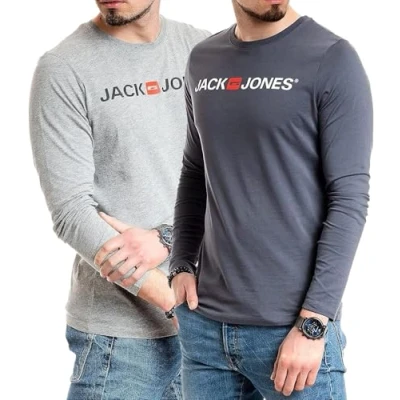 Abbildung von JACK &amp; JONES Herren Langarmshirt aus Baumwolle Longsleeve Männer (LS Corp Slate+Corp L.Grey) XL