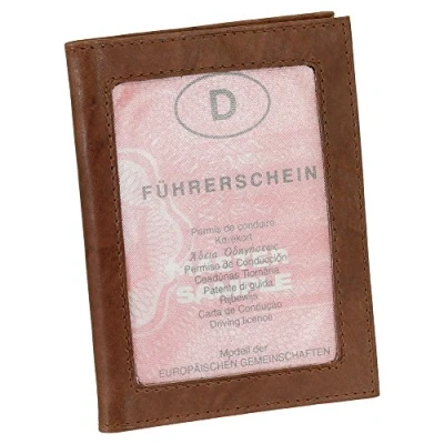 Abbildung von Leder Ausweisetui Ausweishülle Kreditkartenetui Ausweismappe Kartenetui KFZ Mappe Etui Farbe Braun