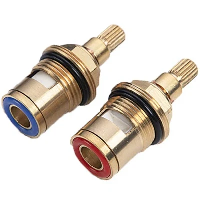 Abbildung von Lezed Wasserhahn Ventiloberteil 1/2&quot; zoll, Oberteil Ventiloberteil, Kartusche Ersatz Ventile, Keramik Armaturen, Messing Scheibe, Vierteldrehung Armaturen (2er Pack Kalt und Warm)