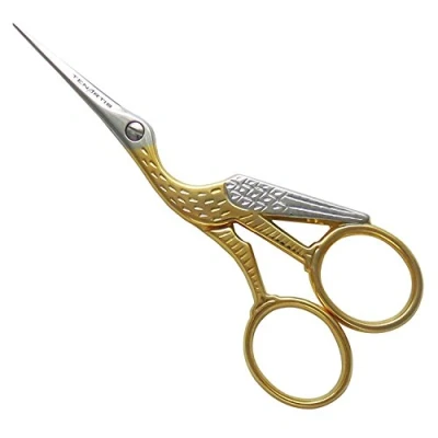 Abbildung von Tenartis 152 Storch Stickschere Vergoldet 11,5 cm 4,5&quot; Profi Qualität Made in Italy