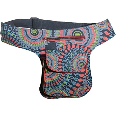 Abbildung von Kunst und Magie Bauchtasche Mandala Print Gürteltasche Festivaltasche, Farbe:Black/Schwarz