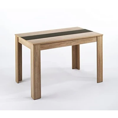 Abbildung von byLIVING Esszimmertisch NORI/Sonoma Eiche Optik hell braun/Einlegeplatte wendbar schwarz oder weiß/kompakter Küchentisch/Esstisch 120 cm breit/Tisch 18 mm Tischplatte / x 80, H 75