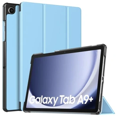 Abbildung von TiMOVO Hülle für Samsung Galaxy Tab A9+/A9 Plus 11 Zoll 2023 SM X210/X216/X218, Schlank Leicht Schutzhülle mit Ständer &amp; Harter Rückseite All New A9+ Tablet, Himmelblau