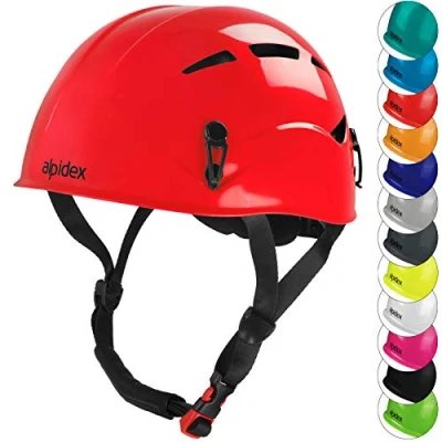 Abbildung von ALPIDEX Universal Kletterhelm für Jugendliche und Erwachsene EN12492 Klettersteighelm in unterschiedlichen Farben, Farbe:Ruby red
