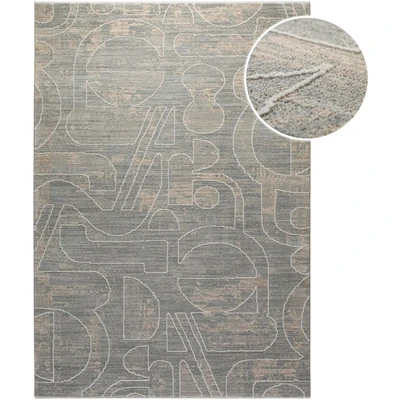 Abbildung von Esprit Teppich "Beatle-B" rechteckig 15 mm Höhe Kurzflor, grafisches Design, Hoch-Tief-Effekt, waschbar, Jute-Rücken