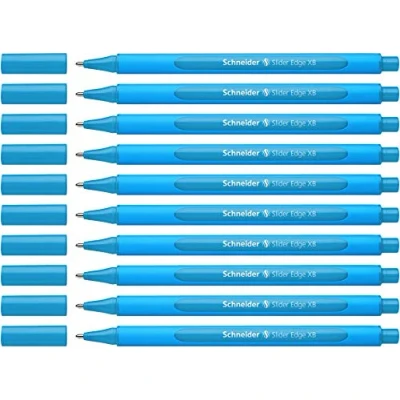 Abbildung von Schneider 152210 Schreibgeräte Kugelschreiber Slider Edge, Kappenmodell, XB, hellblau, Schaftf.: cyan 1 er Pack