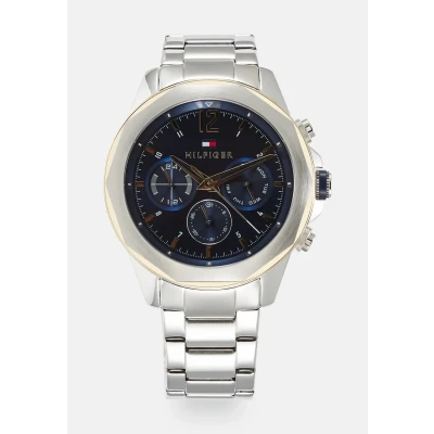 Abbildung von Tommy Hilfiger Chronograph silvercolored/blue, Herren, Größe: One Size, Silver colored/blue