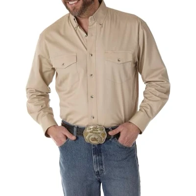 Abbildung von Wrangler Herren Painted Desert Two Pocket Langarm Knopf Arbeitshemd, Hellbraun, XL