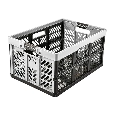 Abbildung von keeeper 4x Stabile Profi Klappboxen mit Soft Touch Griffen, 54 x 37 28 cm, 45 l, Ben, Hellgrau