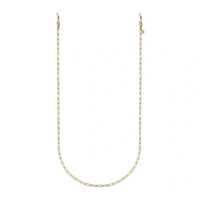 Abbildung von GD GOOD.designs Brillenkette Damen gold (75cm) wasserfestes Brillenband aus Edelstahl I 18K vergoldete Glieder Kette für Sonnenbrillen