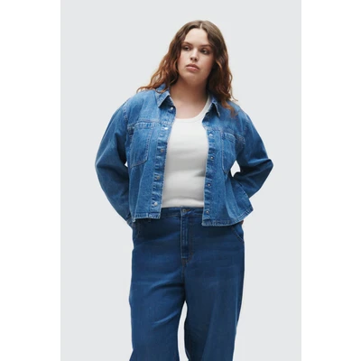 Abbildung von TOM Tailor denim Shirt WITH Pockets Hemdbluse, Damen, Größe: Medium, Used light stone blue