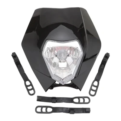 Abbildung von GOOFIT Schwarz 12V 35W Scheinwerfer Frontscheinwerfer Lichtmaske mit Front Verkleidung Ersatz für Motorrad Dirtbike Pocketbike Motocross Supermoto dit