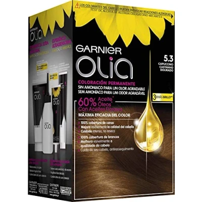 Abbildung von Garnier Olia Coloración Permanente Sin Amoniaco Para Un Olor Agradable Con Aceites Florales De Origen Natural Capuccino 5.3