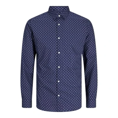 Abbildung von Jack &amp; Jones Jjjoe Print Shirt Businesshemd, Herren, Größe: Small, Navy blazer detail/ditsy