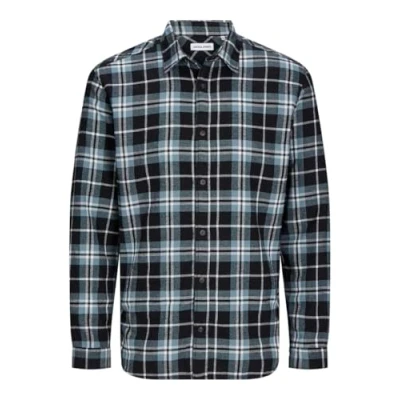 Abbildung von JACK &amp; JONES PLUS Herren Jjjoshua Fall Flannel Shirt Ls Pls Freizeithemd 12259035,Goblin Blue,3XL Große Größen