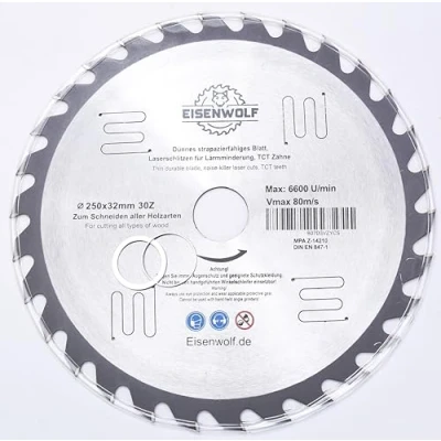 Abbildung von Inter Craft 250mm Sägeblatt Top Qualität Kreissägeblatt für Holz 250 x 32 30mm 40Z