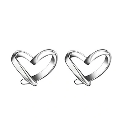 Abbildung von YAXUN Damen Ohrringe 925 Sterling Silber Herz Ohrstecker Hypoallergene Ohrschmuck für Frauen und Mädchen