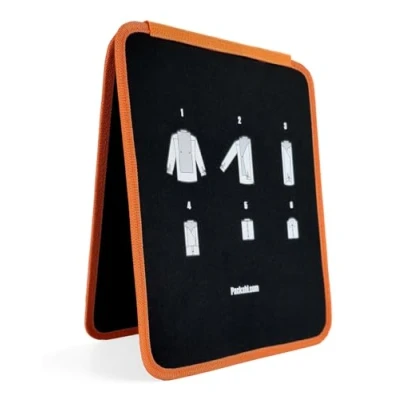 Abbildung von Packshi Kleiderordner Hemdenfaltpads Kleiderfaltbrett Hemdenfaltbrett Erwachsene Kleidermappe Wäsche Organizer 25x31x1,5cm Orange