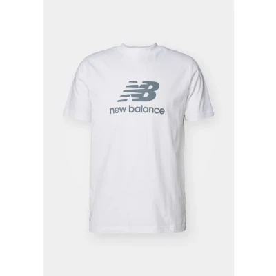 Abbildung von New Balance Essentials Stacked LOGO Tshirt print, Größe: Small, White