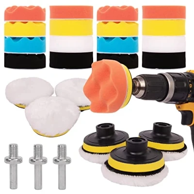 Abbildung von GADLANE Polierschwamm Polierpad Set für Auto 25PCS Polierscheiben Bohrmaschine M10, Akkuschrauber und Poliermaschinen Verschiedene Weichheitsgrade
