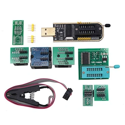 Abbildung von DollaTek Programmierer ch341a + sop8 zu dip8 1.8V Adapter Buchse Clip
