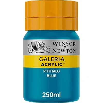Abbildung von Winsor &amp; Newton 2137516 Galeria Acrylfarbe, hohe Pigmentierung, lichtecht, buttrige Konsistenz, 250 ml Tube Phthaloblau