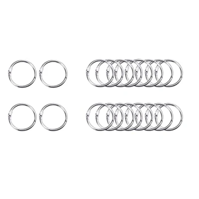 Abbildung von 20 Stück Buchring Buchbinderinge Heftringe Karteikarten Ring,Bücher Ringe 25mm Loseblatt Verbinder Binder perfekt für Schlüsselanhänger, Namensschilder, Fotoalbum