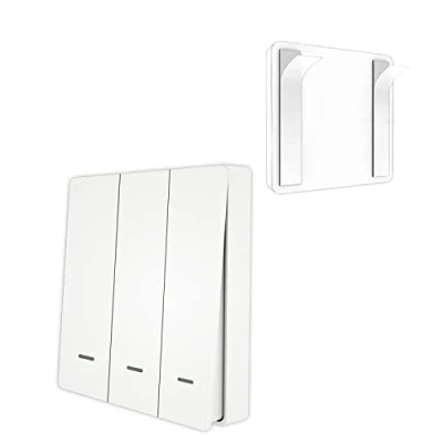 Abbildung von MOES Tuya ZigBee Wireless 9 Szenenschalter Mechanischer Drucktastenregler Batteriebetriebener Senderschalter über Smart Life App Home Automation Szenario für Devices 3 Gang