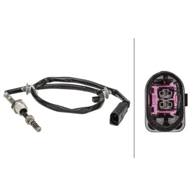 Abbildung von HELLA 6PT 358 181 171 Sensor, Abgastemperatur mit Befestigungsclips am Kabel AUDI: A4 B8 Avant, Saloon, A5 Coupe