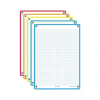 Abbildung von Oxford Revision 2.0 Karteikarten, DIN A5 (14,8 x 21 cm), kleine Karos, Vorder / Rückseite, türkisfarbener Rahmen, 50 Stück