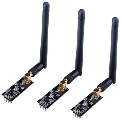 Abbildung von ICQUANZX 3 stücke Wireless Transceiver Modul 2,4G 1100 mt PA + LNA in Antistatischer Schaum Arduino Kompatibel mit Antenne (3 Modul)