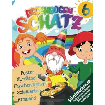 Abbildung von Regenbogen Schatzsuche Kindergeburtstag Spiele Unterhaltung ab 6 Jahren: Schnitzeljagd im Regenbogenland mit magischem Armband und kniffligen Rätseln für Junge &amp; Mädchen (Bravo Schatzsuche)