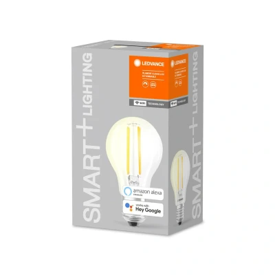 Abbildung von LEDVANCE Smarte LED Lampe mit WiFi Technologie, Sockel E27, Dimmbar, Warmweiß (2700 K), ersetzt Glühlampen 60 W, SMART+ Classic Dimmable, 1 Stück (1er Pack), Birne