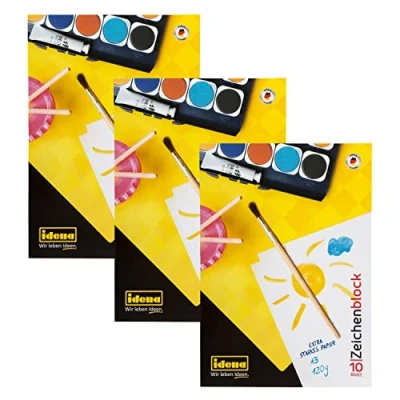 Abbildung von Idena 10388 Zeichenblock, DIN A3, 10 Blatt, 120 g/m², 3 Stück