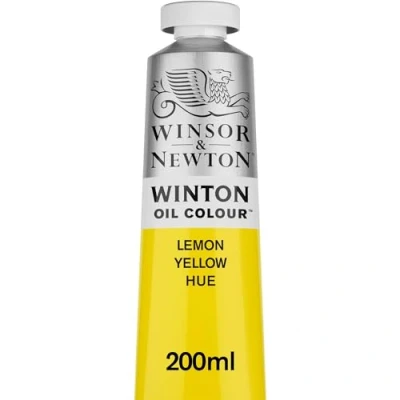 Abbildung von Winsor &amp; Newton 1437346 Winton, feine hochwertige Ölfarbe 200ml Tube mit gleichmäßiger Konsistenz, Lichtbeständig, hohe Deckkraft, Reich an Farbpigmenten Zitronengelb Farbton